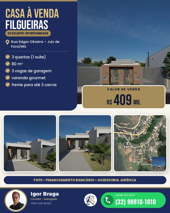 Casa, 3 quartos, 80 m² - Foto 1
