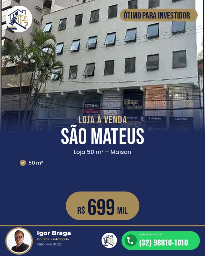 Loja-Salão, 50 m² - Foto 1